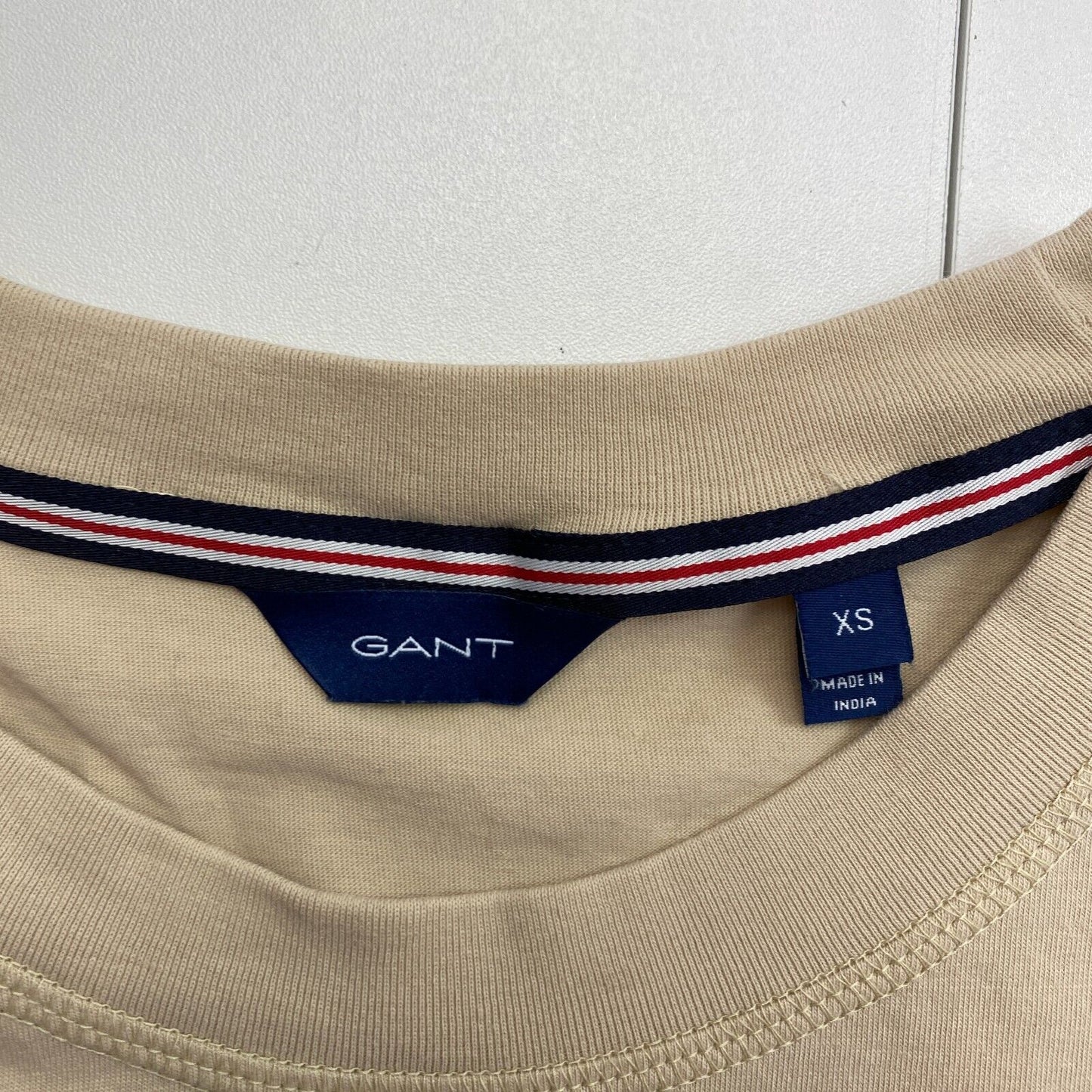 GANT Women Dark Beige Retro Shield Crew Neck Short Sleeves T Shirt Size XS