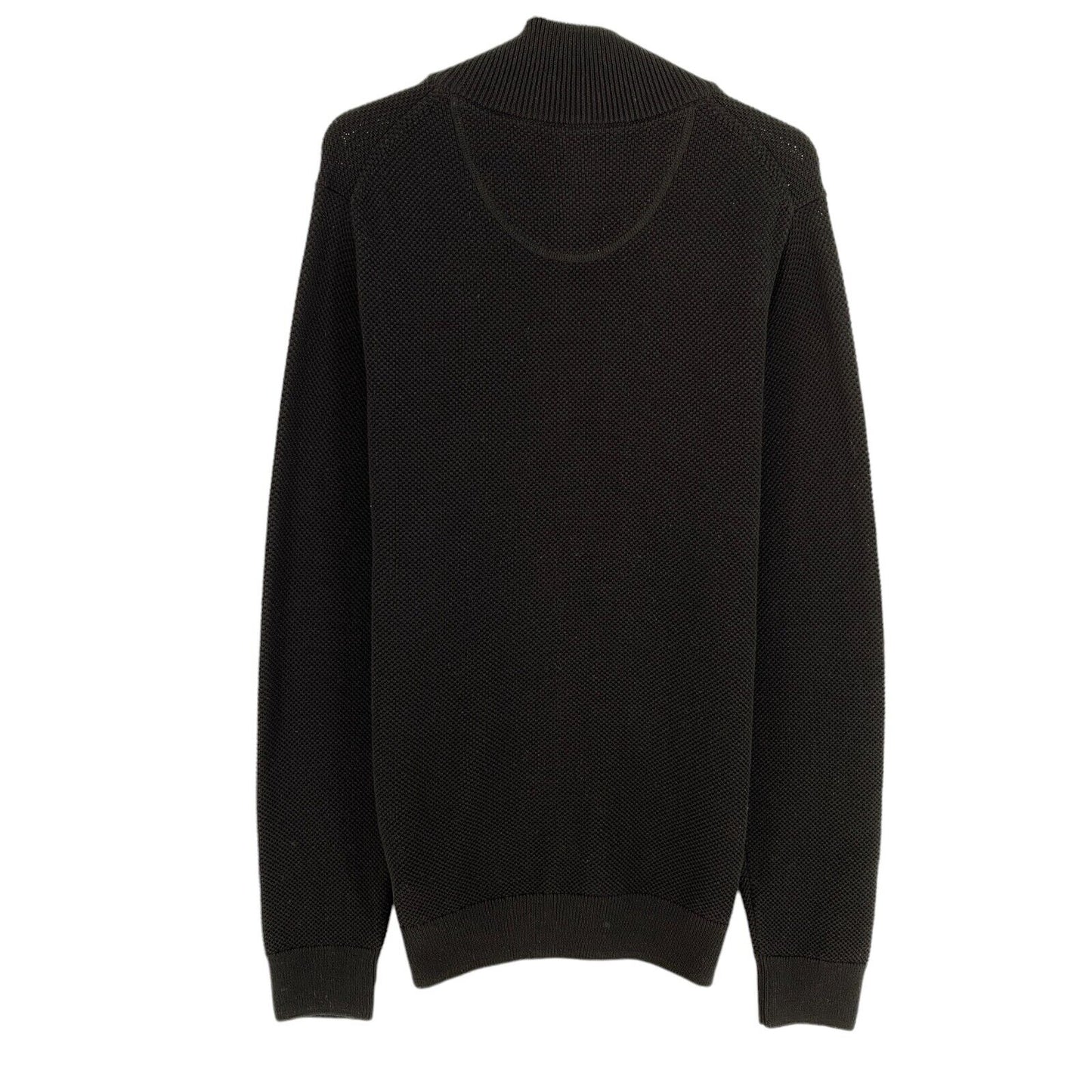 GANT Black Cotton Pique Full Zip Sweater Jumper Size S