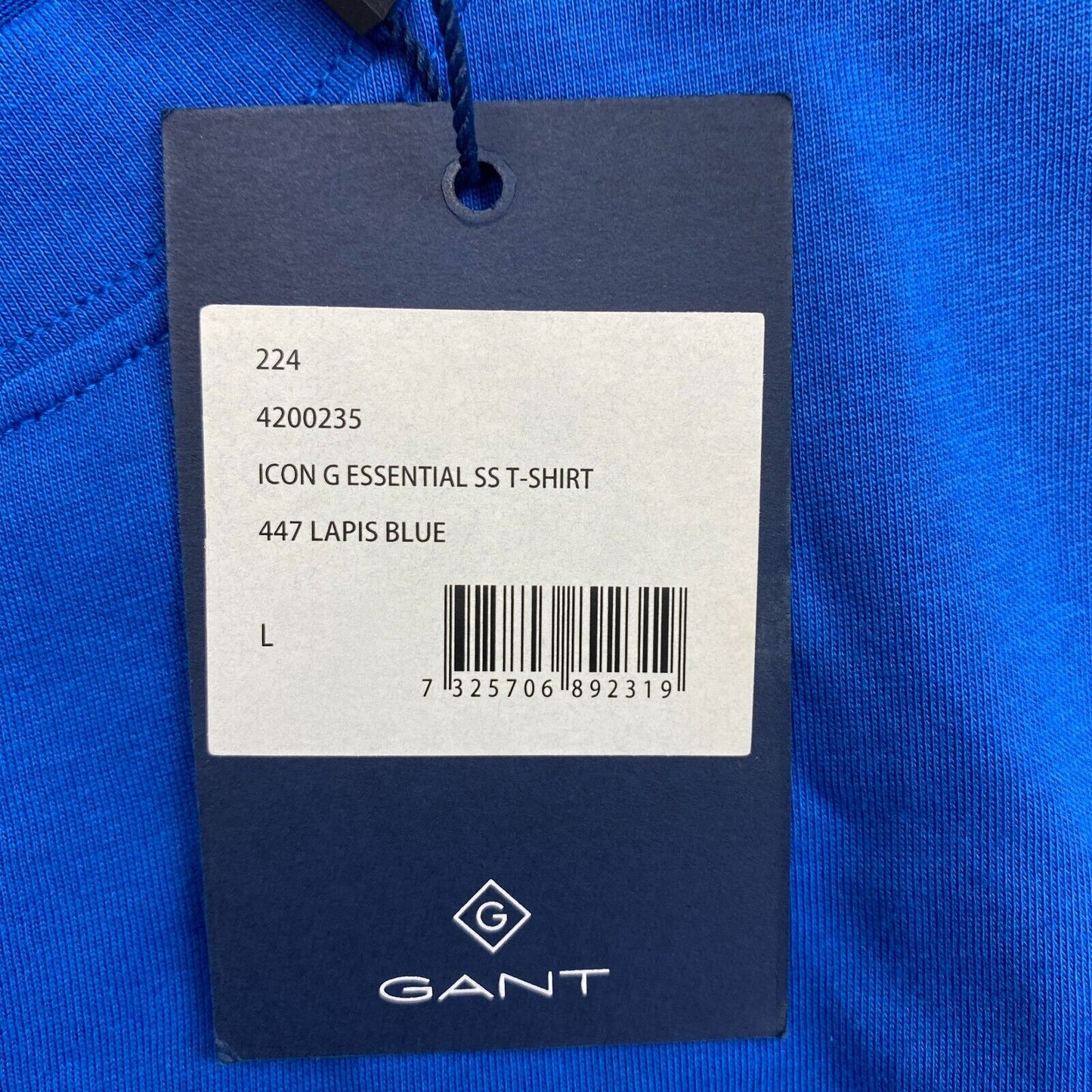 GANT Women Dark Blue Icon G Essential Crew Neck Short Sleeve T Shirt Size L