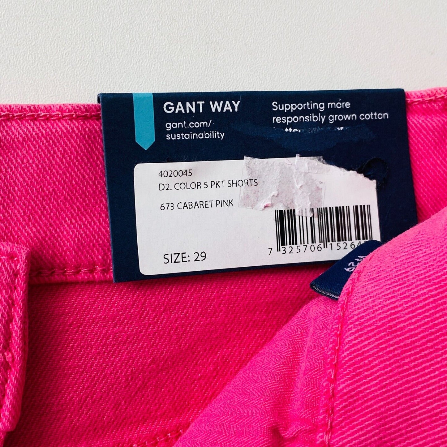 GANT Women Pink Regular Fit Denim Shorts Size W29