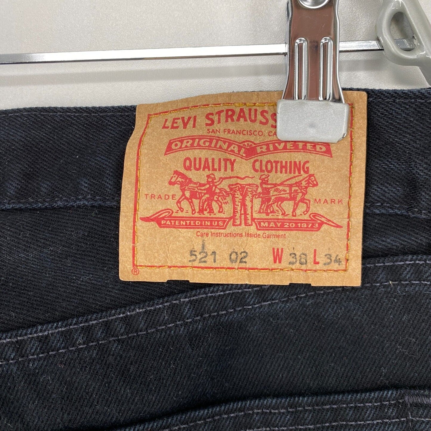 Vintage Levi's 521 Black Regular Straight Fit Jeans W38 L30