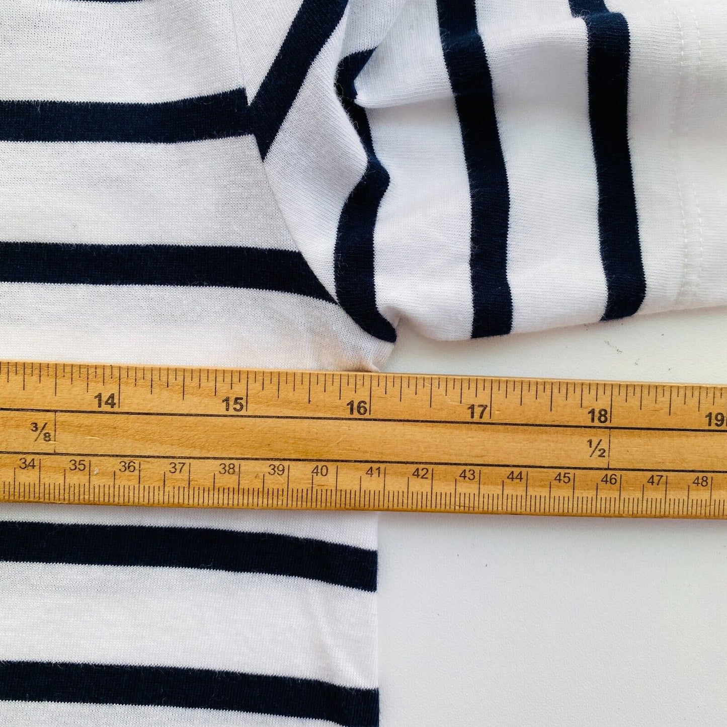 GANT Women White Logo Striped Crew Neck T Shirt Size XS