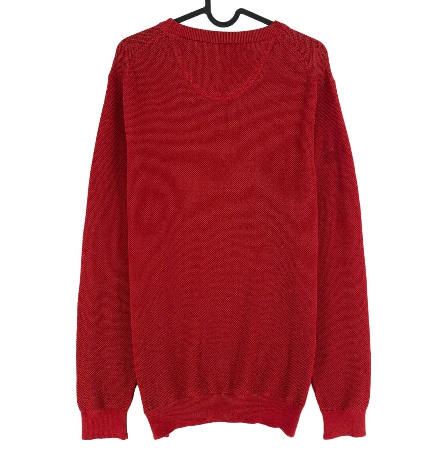 GANT Red Cotton Pique Crew Neck Sweater Jumper XL