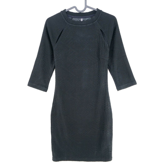 NAF NAF Paris Black Crew Neck 3/4 Sleeves Dress Size S