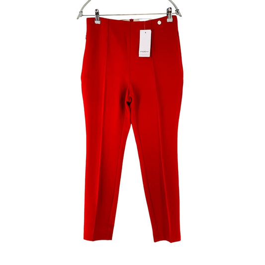 MOTIVI Women Red Slim Fit Pleated Trousers IT 42 EU 38 UK 10 US 6 W28