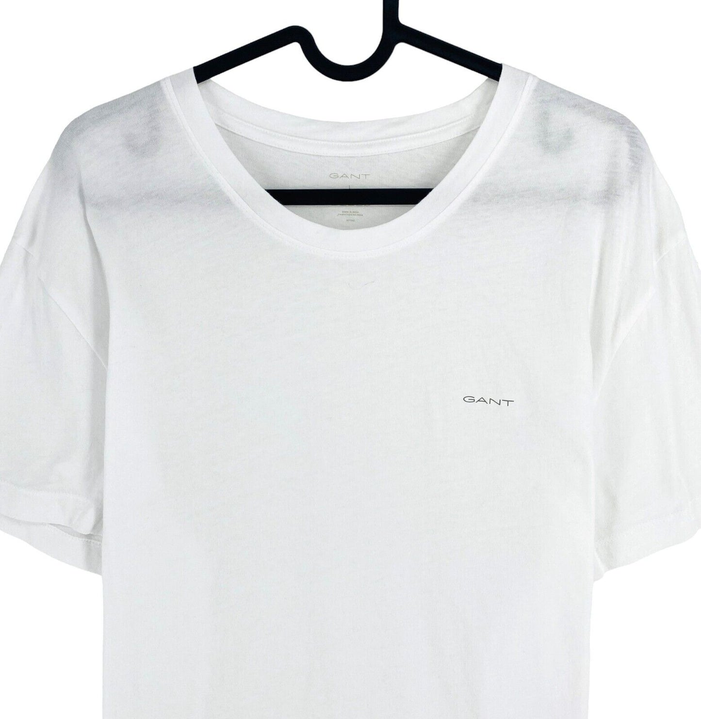 GANT Men White Logo Crew Neck Short Sleeve T Shirt Size L