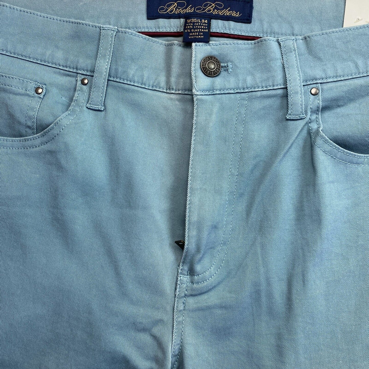 Brooks Brothers Blue Plain Front Pants Trousers Size W35 L34