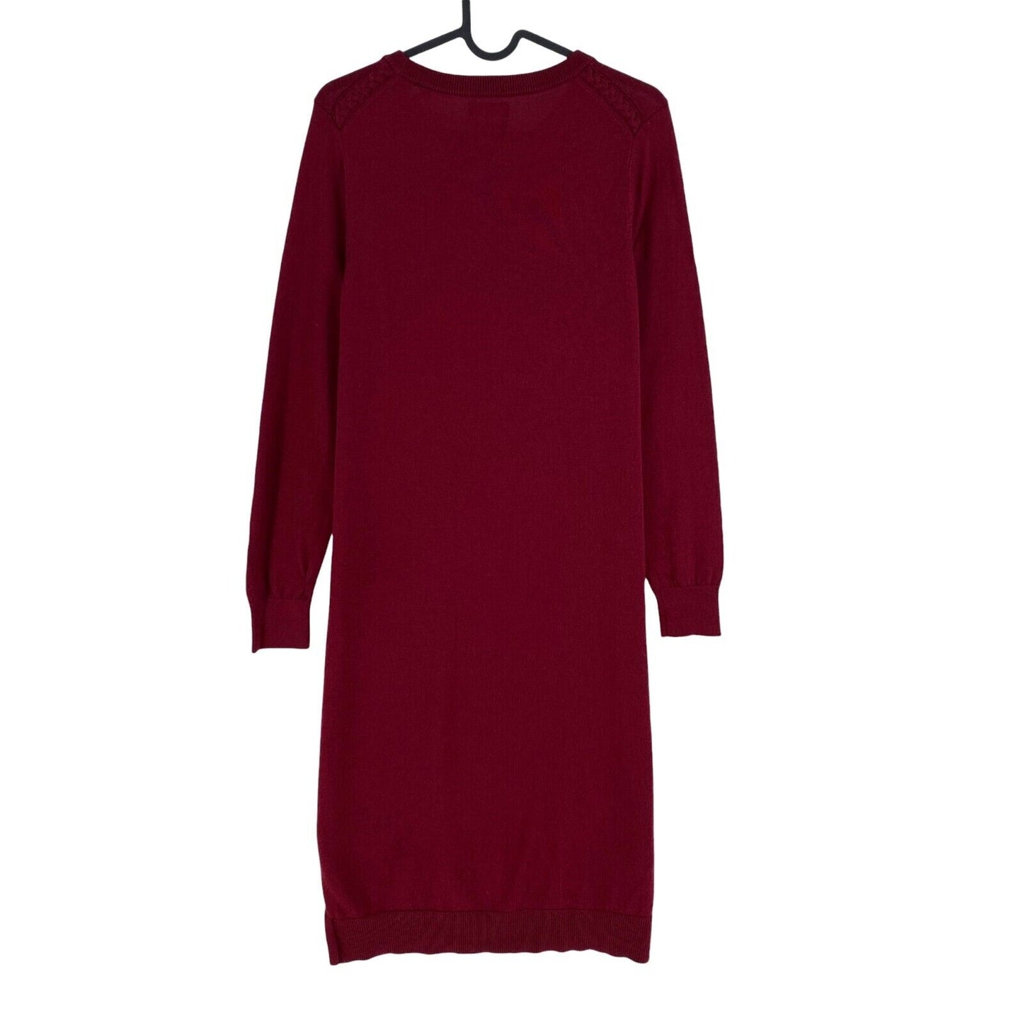 GANT Women Dark Red Wool Crew Neck Dress Size S