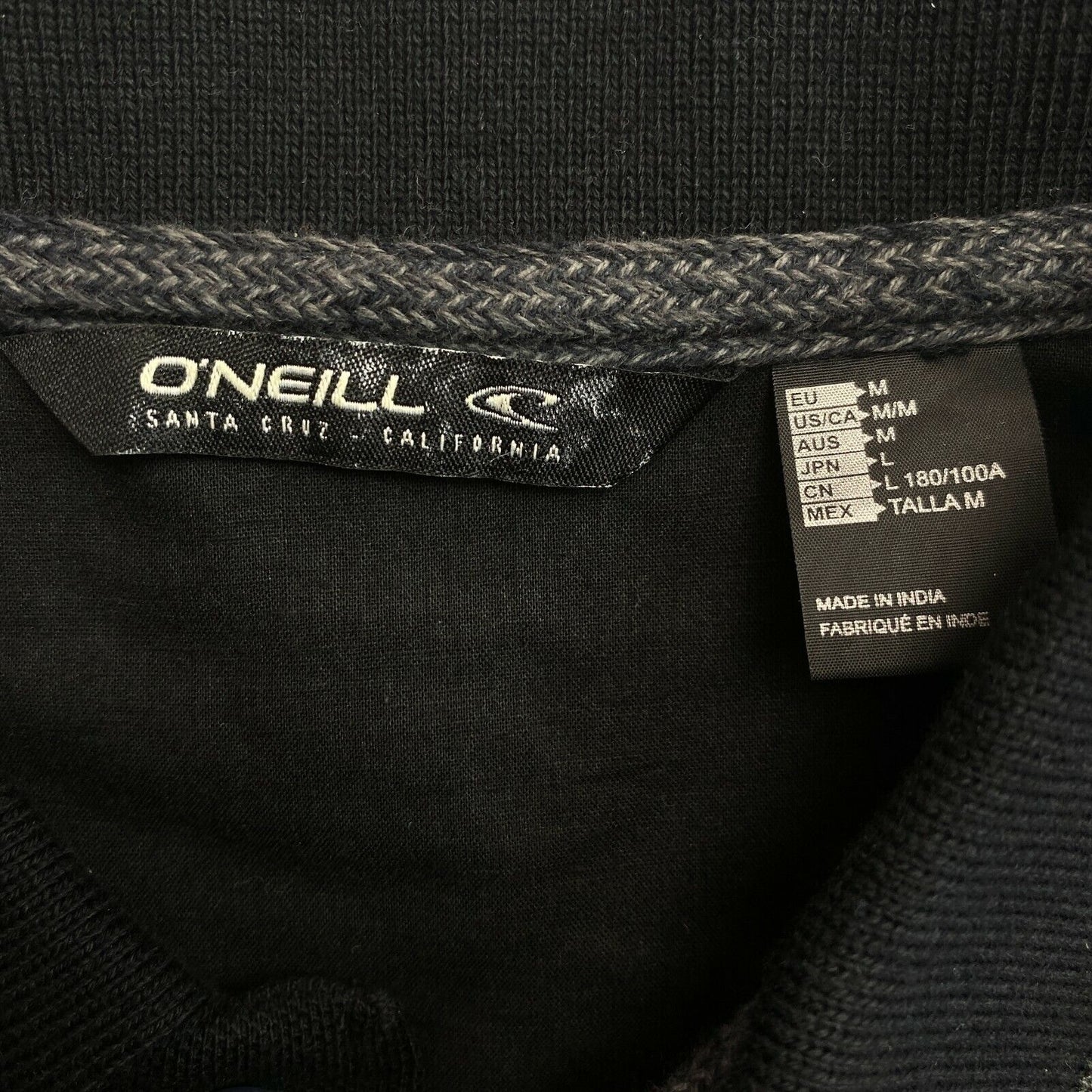 O`NEILL Black Pique Polo Shirt Size M