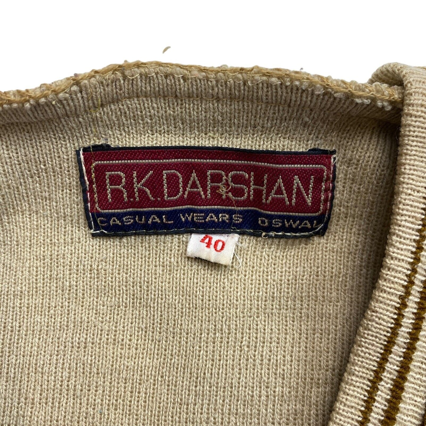 Cosby Vintage Retro 90s R.K. DARSHAN Brown Sweater Pullover Size S