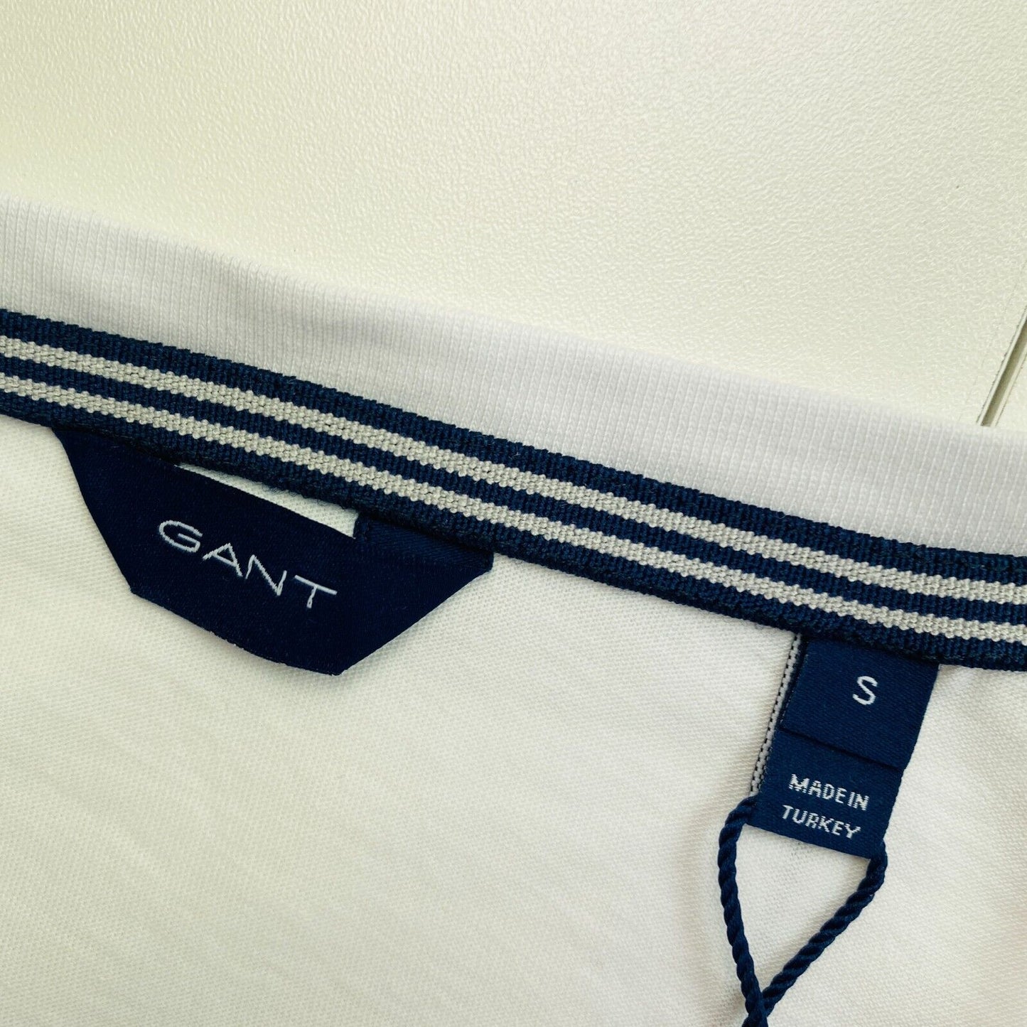 GANT White Logo Crew Neck T Shirt Size S