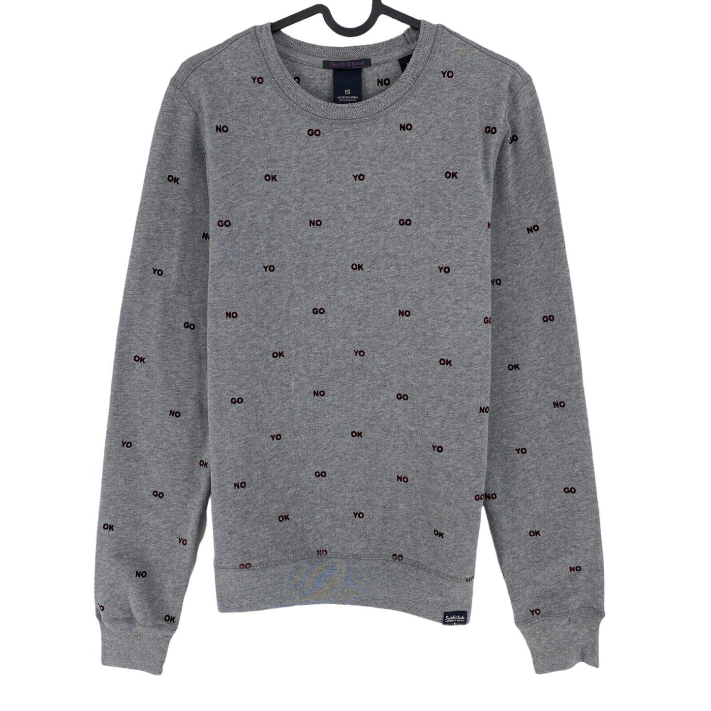 RRP €99 SCOTCH & SODA Grey One Of A Kind Crew Neck Sweater Pullover Size S