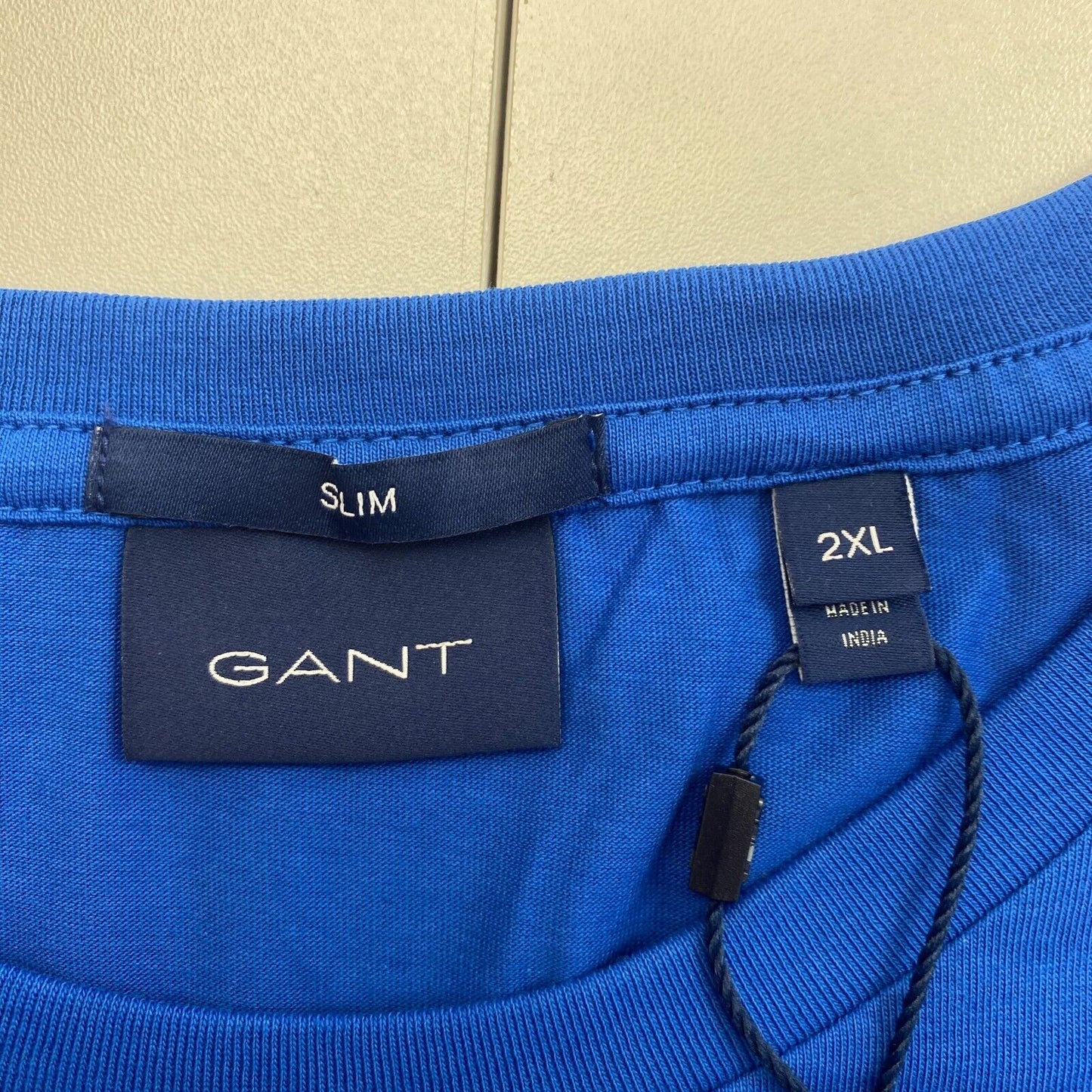 GANT Men Navy Blue Original Slim Fit Crew Neck Short Sleeve T Shirt Size 2XL XXL