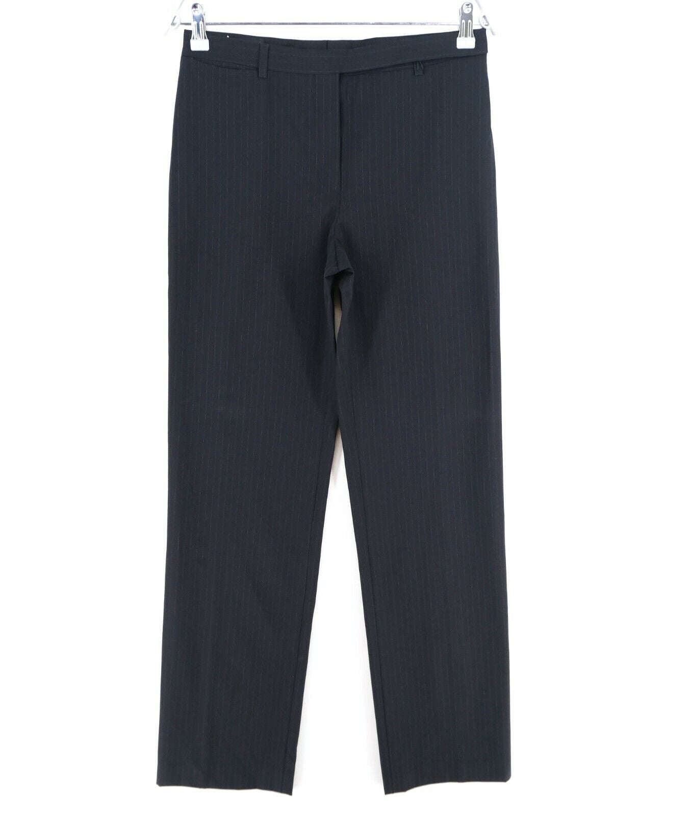 John RICHMOND Black Straight Striped Trousers Size IT 44 EUR 40 UK 12 US 10