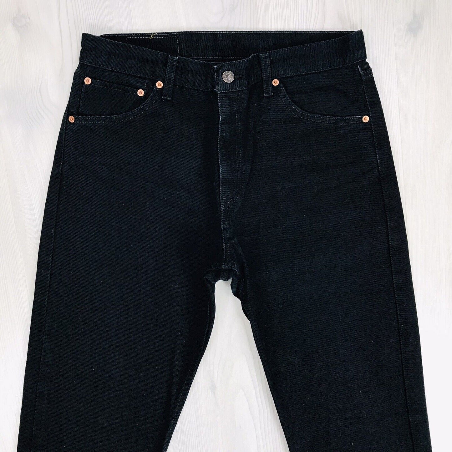 Vintage Levi's 521 02 Dunkelgrau Regular Straight Fit Jeans Größe W33 L32