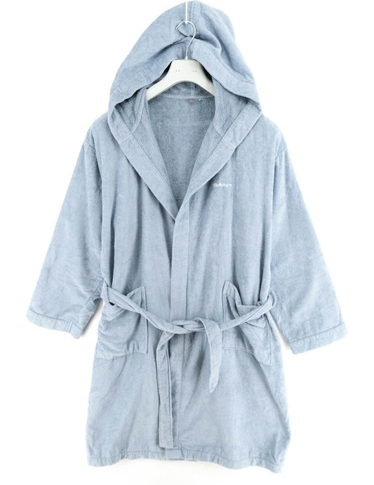 GANT Blue Light Velour 100% Cotton Robe Size Unisex L