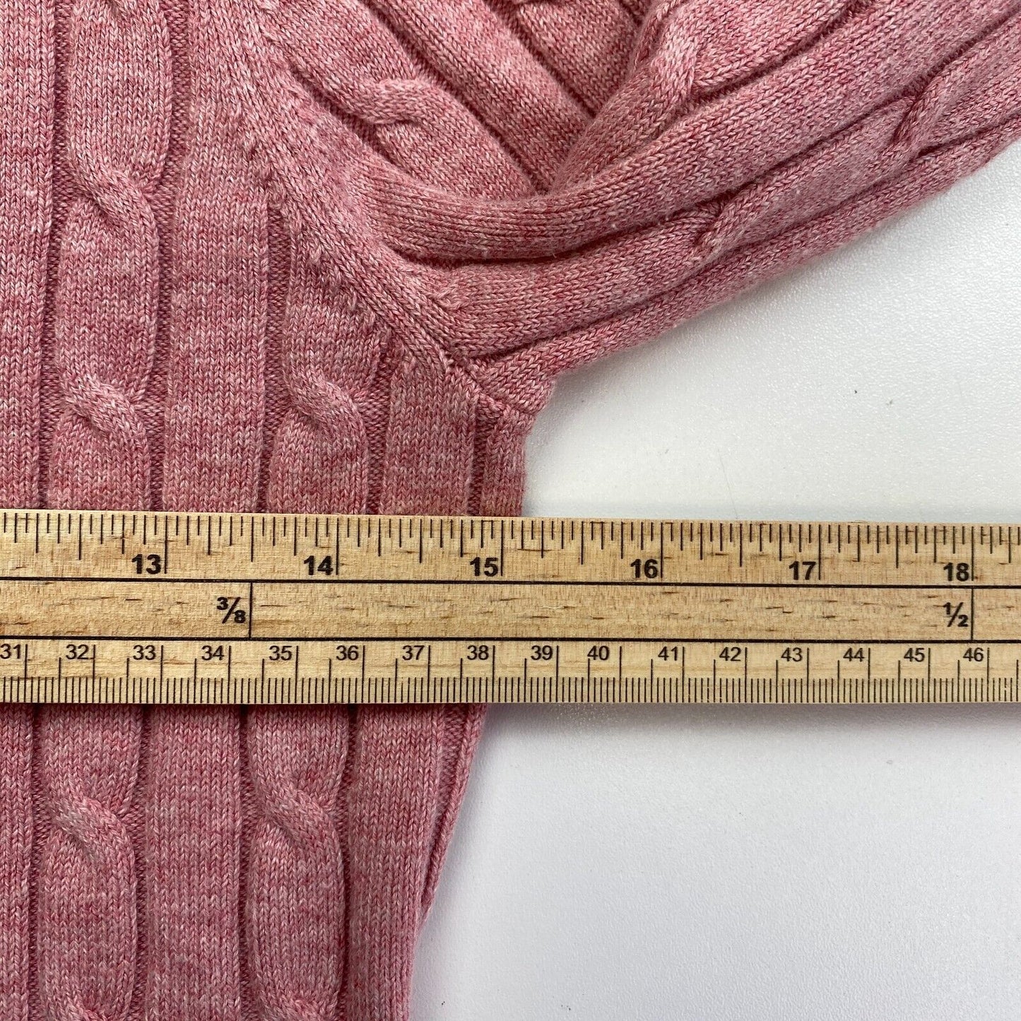 GANT Women Pink Stretch Cotton Cable Knit High Neck Sweater Jumper Size S