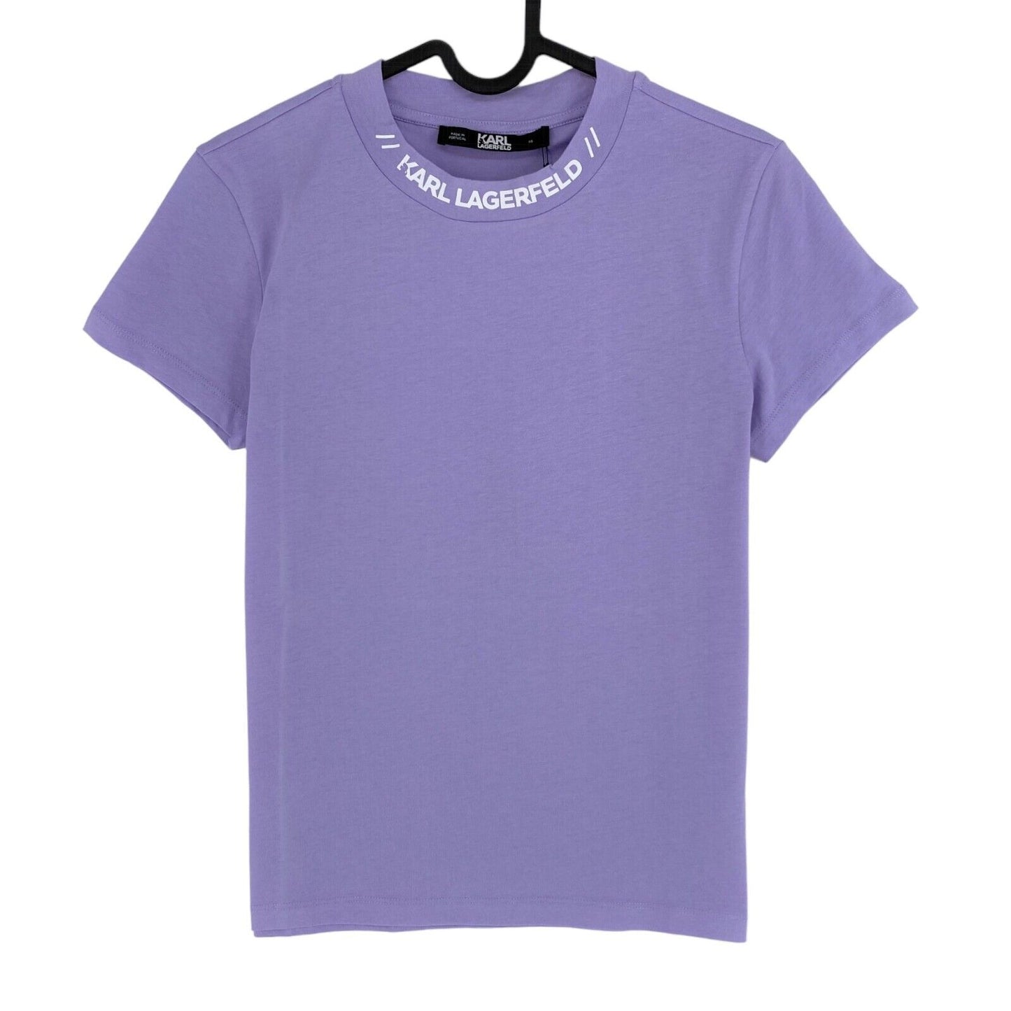 Karl Lagerfeld Light Purple Athleisure Logo Crew Neck T-shirt Taille XS