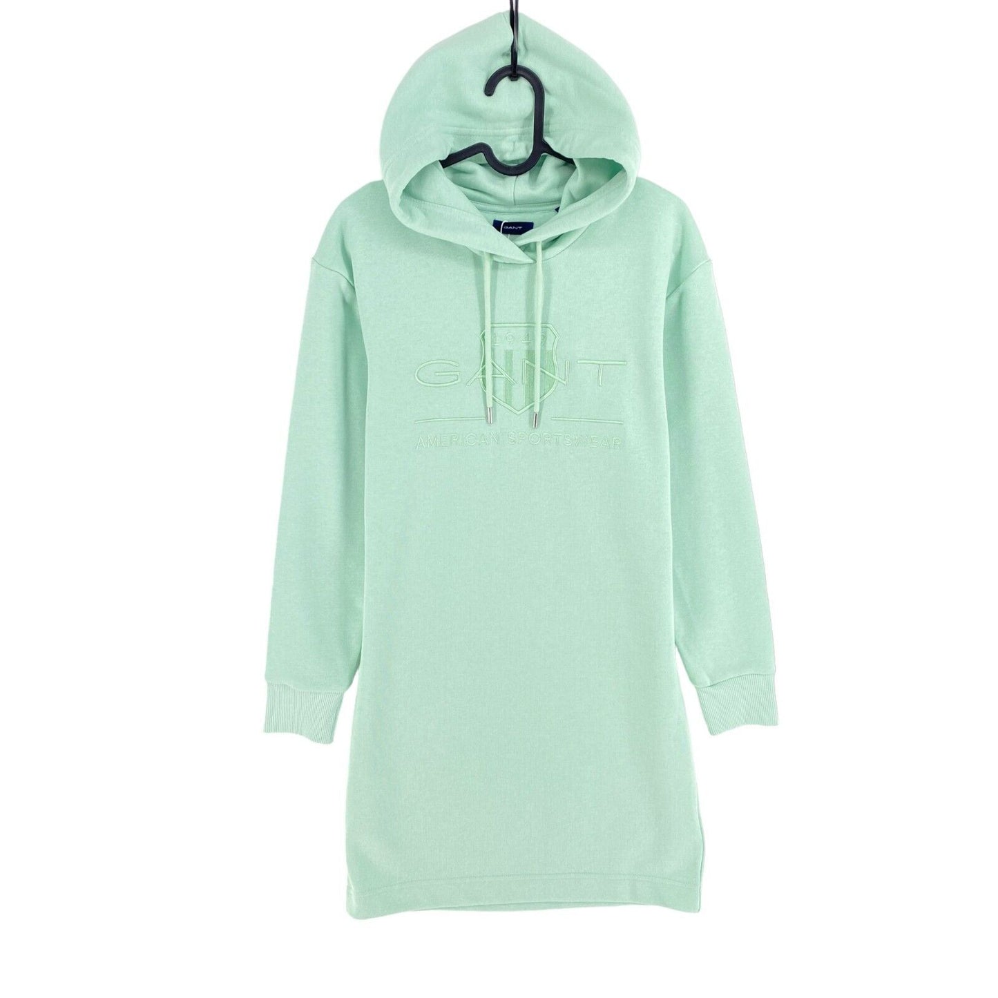 GANT Light Green Tonal Archive Shield Long Sleeves Hoodie Dress Size XS