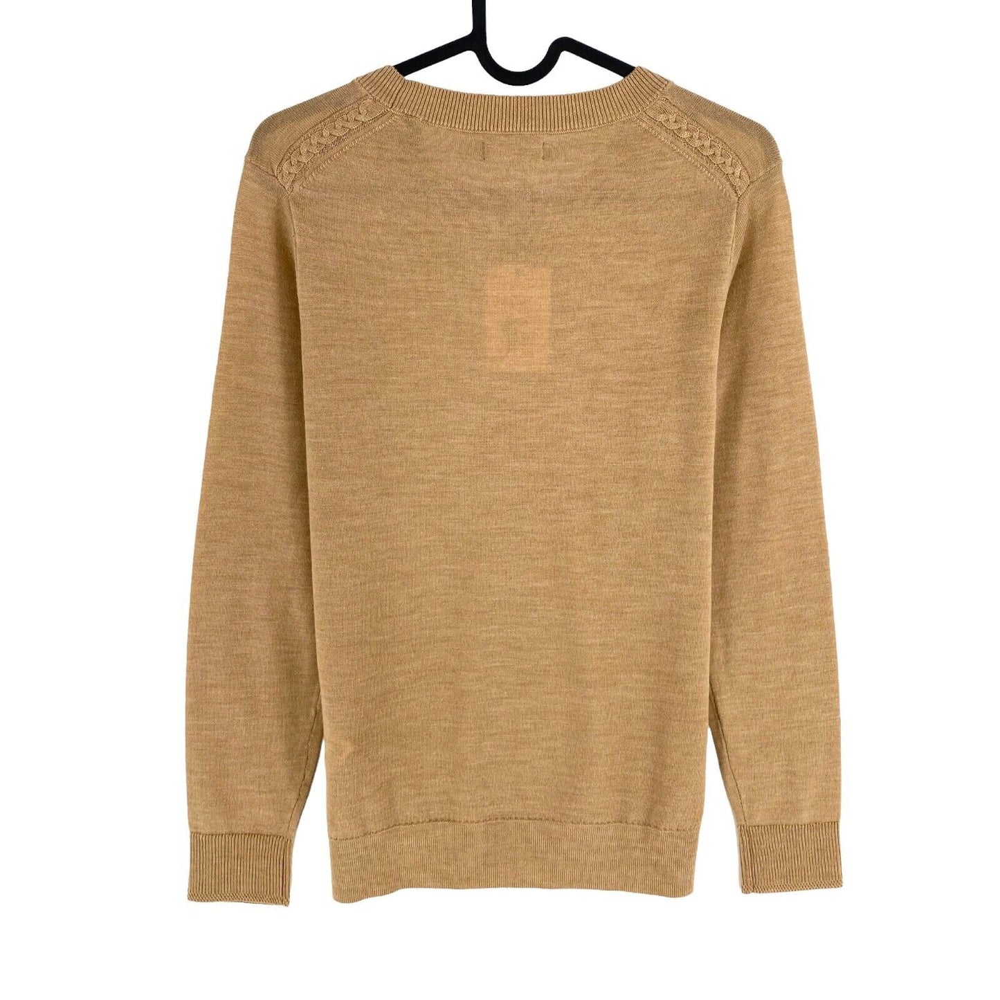 GANT Light Brown 100% Wool Crew Neck Jumper Sweater Size S