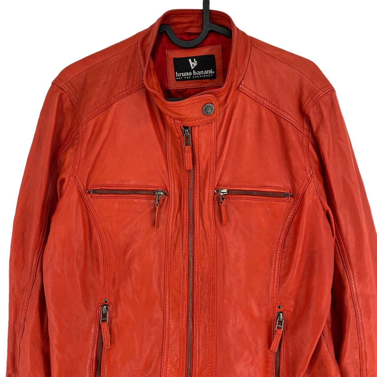 BRUNO BANANI Orange 100% Leather Jacket Size EU 42 UK 14 US 12