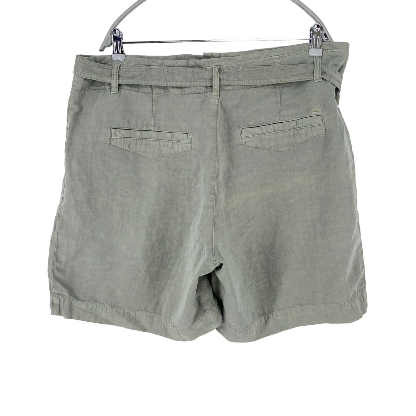 CAMEL ACTIVE Women Grey Relaxed Fit Linen Blend Shorts Size W32