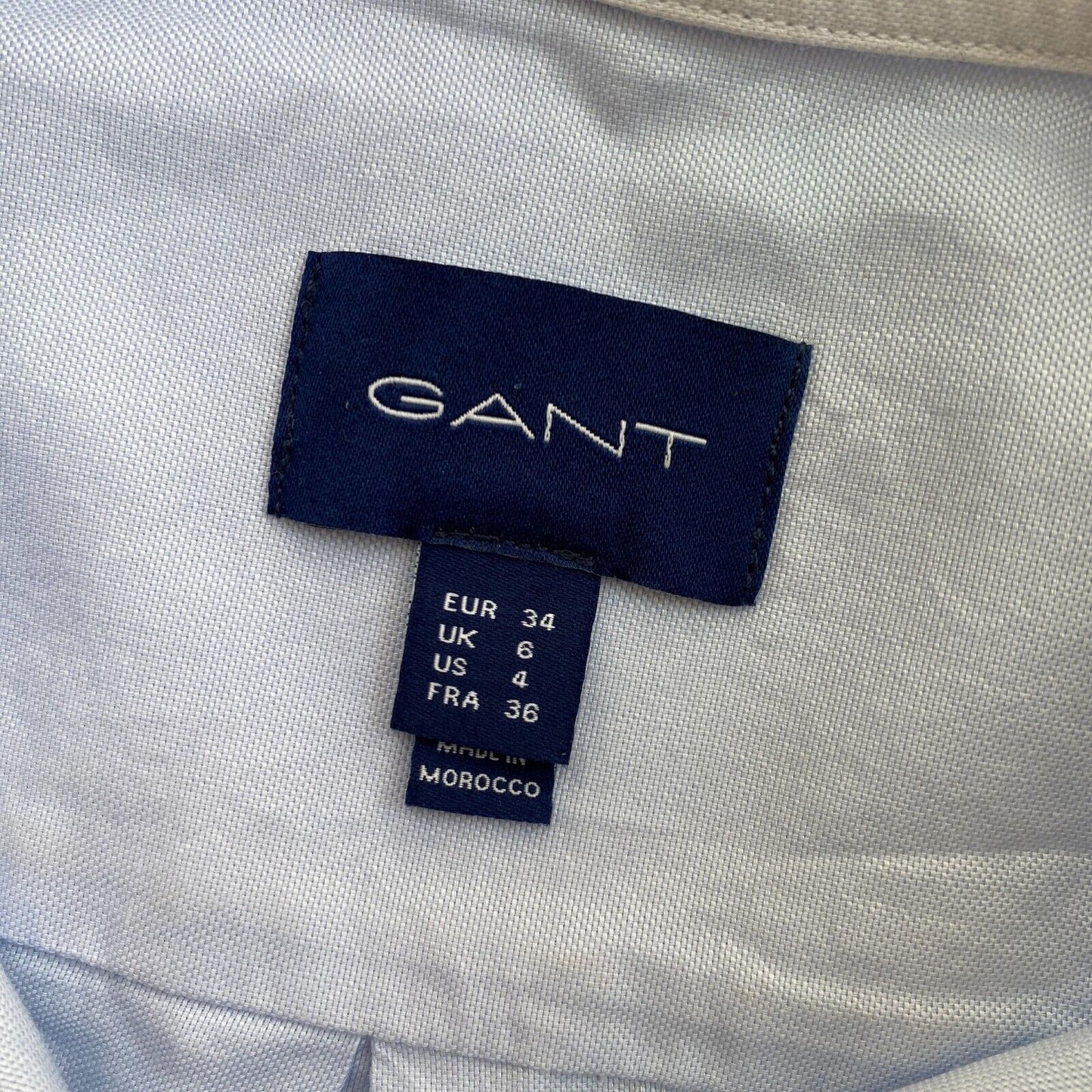 GANT Blue Cotton Shirt Size EU 34 UK 6 US 4