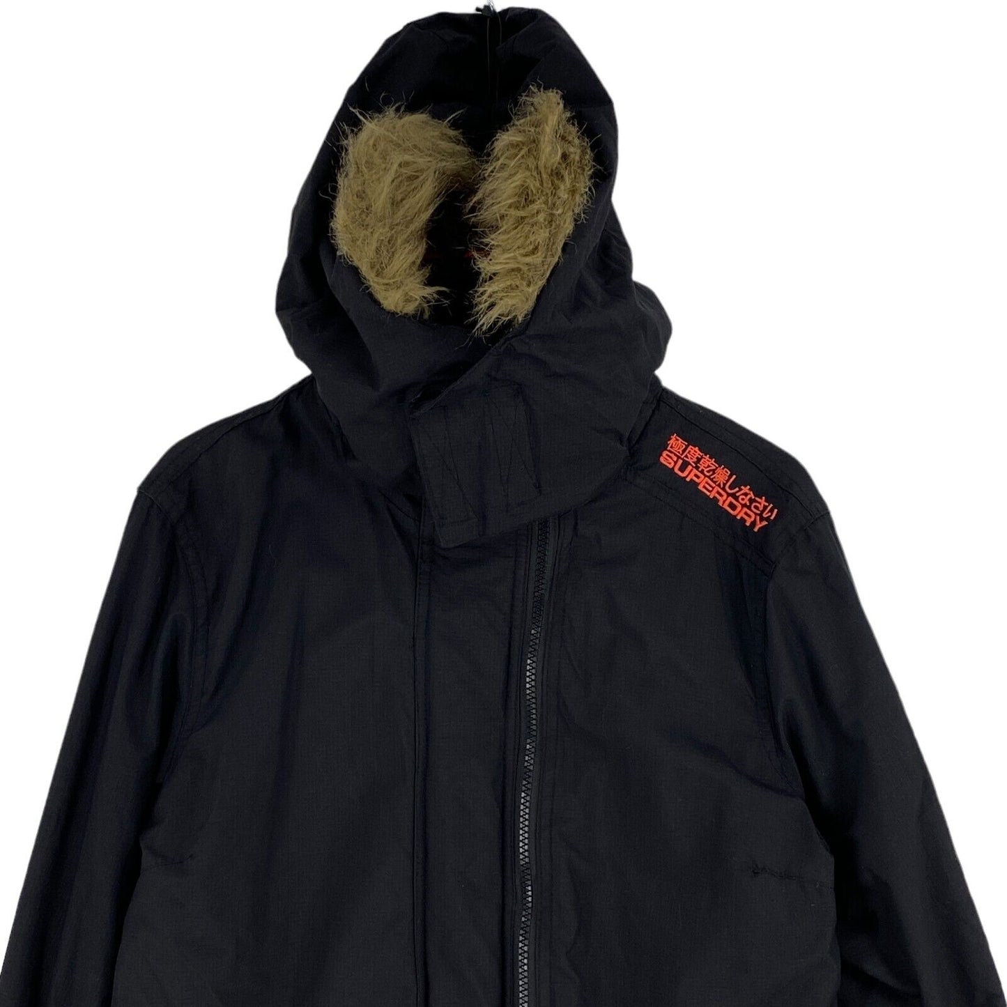 SUPERDRY Professional The Parka Black Hooded Jacket Coat Size M