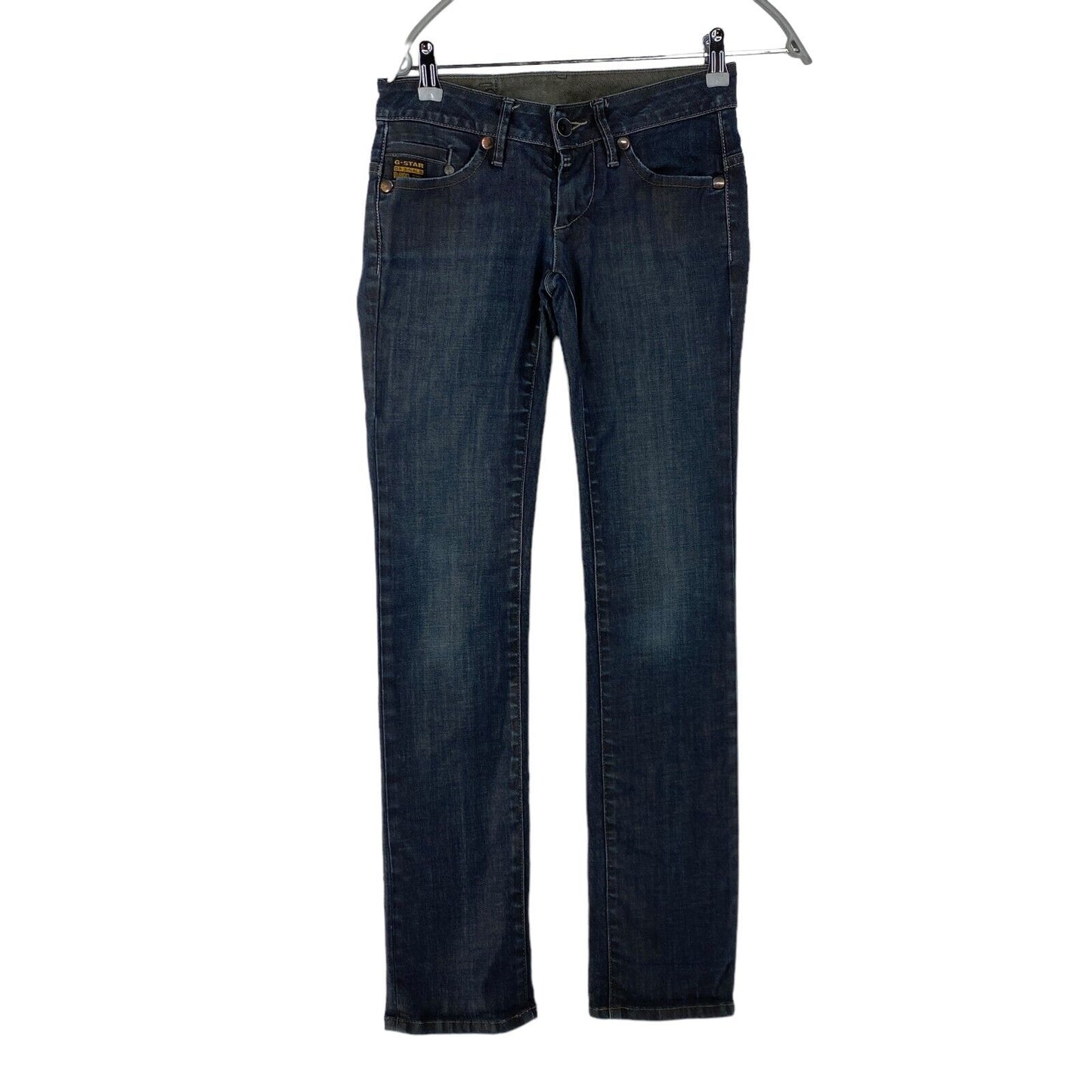 G-STAR MIDGE Damen Jeans in Dunkelgrau, Regular Straight Fit, Größe W27 L32