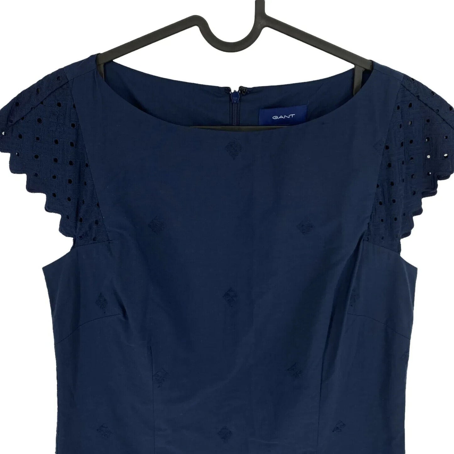 GANT Navy Blue Anglaise Broderie Dress Size EUR 38 UK 10 US 8