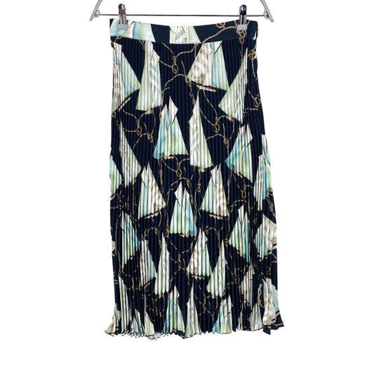 GANT Women Dark Blue Sailing Print Flared Skirt Size EU 36 UK 8 US 6